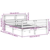  Okvir za krevet s uzglavljem 150 x 200 cm borovina | shoptok.hr