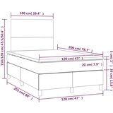  Box spring postelja z vzmetnico LED tem. rjava 120x200 cm blago, (20936972) | Shoptok.si