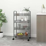 vidaXL 4-nadstropni kuhinjski voziček siv 46x26x85 cm železo | Shoptok.si
