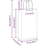  Papirnate vrećice 250 kom s ručkama ružičaste 21x11x36 cm | shoptok.hr
