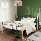 Maison Chic Posteljni okvir - Dvoposteljna postelja - Zakonska postelja črn kovinski 120x200 cm-J14187, (21771378) | Shoptok.si