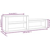 Ormarić za cipele boja betona 150x35x45 cm konstruirano drvo | shoptok.hr