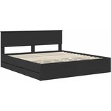  Krevetna konstrukcija Crna 180 x 200 cm Inženjersko Drvo | shoptok.hr