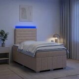  LED okvir za krevet s madracem Krem 120 x 190 cm Tkanina - Krem 120 x 190 cm Dizajn linija Cijene