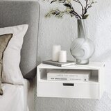 SoBuy stenska nočna omarica v beli barvi v skandinavskem slogu, (20815136) | Shoptok.si