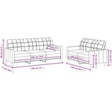  2-dijelni set sofa s jastucima smeđesivi od tkanine Tupe | shoptok.hr