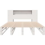 vidaXL Knjižna postelja brez vzmetnice bela 120x200 cm trden les | Shoptok.si