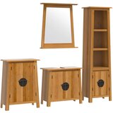  The Living Store Kopalniška garnitura 4-delna trdna borovina - Komplet Kopalniškega Pohištva, (21442926) | Shoptok.si