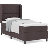vidaXL Postelja na dnu s časom Temno rjava 90x190 cm Tkanina, (22052177) | Shoptok.si