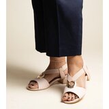 Gemre Beige slip-on block heel sandals Jorga | ePonuda.com