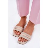 Boto Flat Women's Slippers With Strap And Buckle Beige Zilina | shoptok.hr
