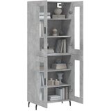 vidaXL Visoka komoda betonsko siva 69,5x34x180 cm inženirski les | Shoptok.si