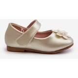 EVENTO Children's ballerina shoes with Velcro fastening with gold decoration Serinde | Shoptok.si