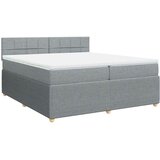  Krevet s oprugama i madracem svjetlosivi 200 x 200cm od tkanine | shoptok.hr
