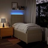  Krevet s oprugama i madracem krem 100 x 200 cm od tkanine | shoptok.hr