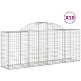 vidaXL Obokane gabion košare 10 kosov 200x50x80/100 cm cinkano železo, (20757719) | Shoptok.si