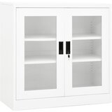 vidaXL Pisarniška omara bela 90x40x90 cm jeklo | Shoptok.si