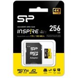 Silicon Power 256GB, Inspire, micro SDXC sa adapterom, za 4K i FullHD video snimanje (SP256GBSTXLA2V1NSP)