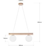  Visilica na sajli WOODSTOCK 2xE27/15W/230V drvo/krem | Eponuda.com