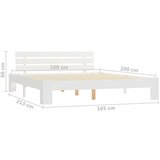 Posteljni okvir bel iz trdne borovine 160x200 cm, (20606501) | Shoptok.si