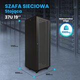 Extralink Rackmount cabinet 37U 600x1000 Black standing | shoptok.hr