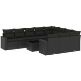  11-dijelni set vrtnih sofa od poliratana s jastucima crni | shoptok.hr