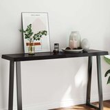 vidaXL Mizna plošča temno siva 140x40x6 cm obdelana trdna hrastovina | Shoptok.si