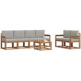  Set vanjskih sofa s jastukom 7 pcs Prirodna i svijetlo siva | shoptok.hr