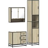  3-dijelni set kupaonskog namještaja boja hrasta sonome drveni | shoptok.hr