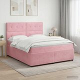  Boxspring krevet s madracem Ružičasta 140 x 190 cm Baršun | shoptok.hr