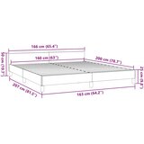  Okvir za krevet bez madraca tamnosmeđi 160x200 cm od tkanine | shoptok.hr