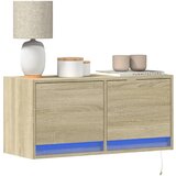 vidaXL Stenska TV omarica z LED lučkami sonoma hrast 80x31x38 cm Cene