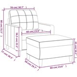  Fotelja s tabureom smeđesiva 60 cm od tkanine | Eponuda.ba