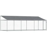 vidaXL kavez za pse s krovom i vratima sivi 6x2x2 m pocinčani čelik | shoptok.hr