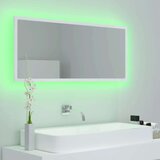 vidaXL led kopalniško ogledalo belo 100x8,5x37 cm iverna plošča | Shoptok.si