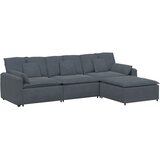  Modularna sofa s podnožjem i jastucima tamno siva | shoptok.hr