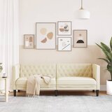  Fotelja Chesterfield 3-sjed, krem umjetna koža | shoptok.hr