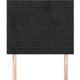  Posteljno vzglavje 2 kosa črno 100x5x78/88 cm žamet, (20952326) | Shoptok.si