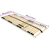 LEŽAJ s letvicama Smeđa 80 x 190 cm Čvrsto drvo bukve | shoptok.hr