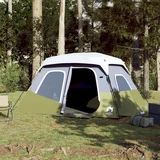 vidaXL Šator za kampiranje svjetlozeleni od zatamnjene tkanine LED