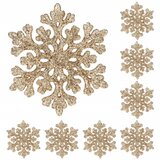 springos set božićnih ukrasa "Snježna pahulja", 6 cm, 8 komada, zlatna | shoptok.hr