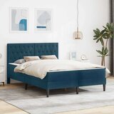  Okvir kreveta s madracem s uzglavljem Plava 140 x 190 cm Baršun | shoptok.hr