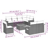  9-dijelni set vrtnih sofa s jastucima crni od poliratana | shoptok.hr