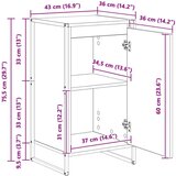 vidaXL Kreveta Siva Sonoma 43 x 36 x 75,5 cm Konstruirano drvo | shoptok.hr