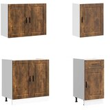  7-dijelni set kuhinjskih ormarića "Porto" dimljeni hrast, inženjersko drvo | shoptok.hr