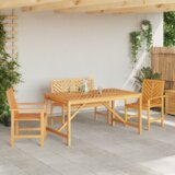 vidaXL 4-delnoska vrtna jedilna garnitura iz trdnega akacijevega lesa | Shoptok.si