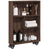 vidaXL Uska kolica za pohranu boja hrasta 48x13x68cm konstruirano drvo | shoptok.hr