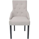 242402 dining chairs 2 pcs cream grey fabric | shoptok.hr