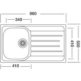 Sink Solution inox pomivalno korito A LINE 860 x 500 mm - (7010034) | Shoptok.si