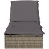 LEŽAJ za sunčanje 1 kom s jastukom sivi 201x55x62 cm poliratan | shoptok.hr